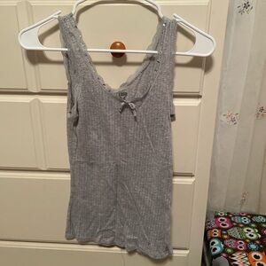 Grey lace tank top
